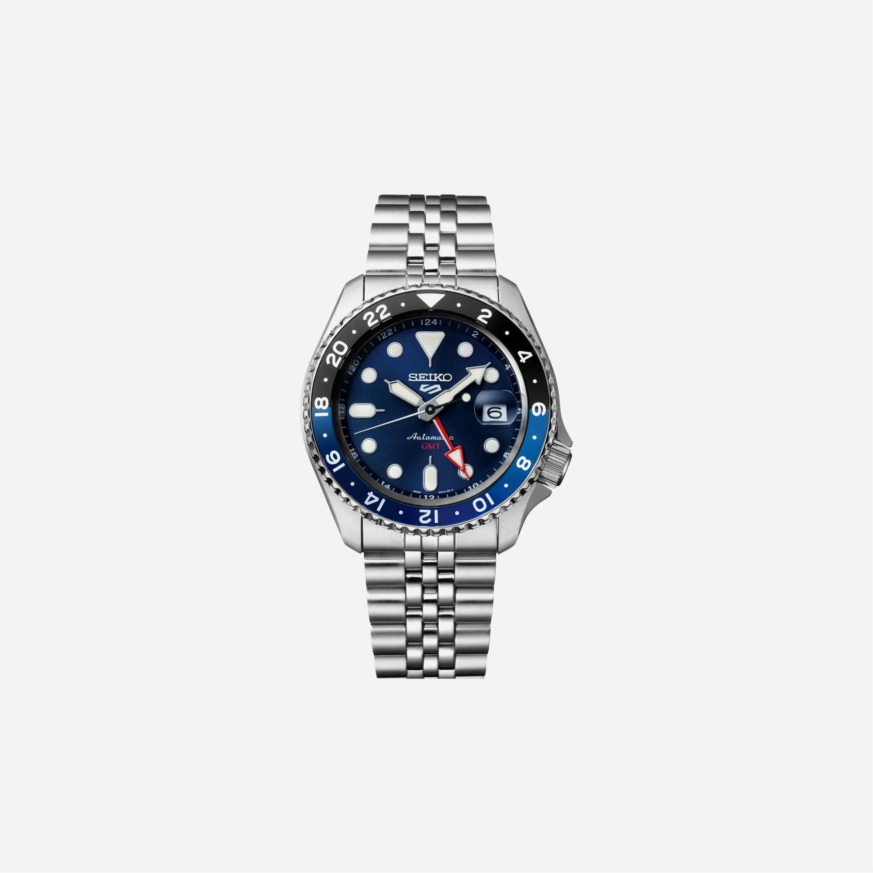 Seiko 5 Sports Blueberry GMT SKX Re-Interpretation Blue Dial Stainless Steel Watch - SSK003K1