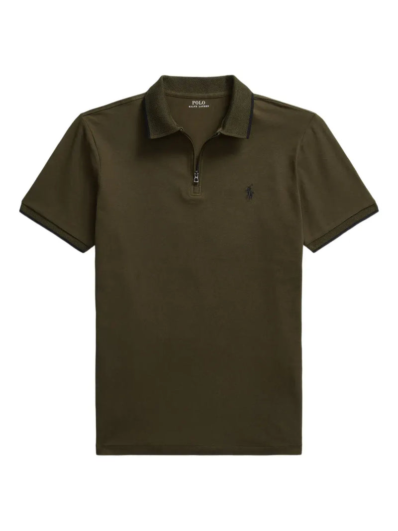 short-sleeve half-zip polo shirt
