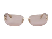 Miu Miu Irregular Sunglasses Gold/Light Purple/Brown (0MU 54YS 5AK06I)