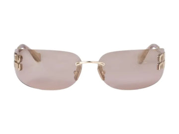 Miu Miu Irregular Sunglasses Gold/Light Purple/Brown (0MU 54YS 5AK06I)