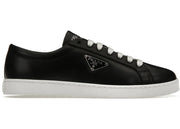 Prada Brushed Sneakers Leather Black Black White