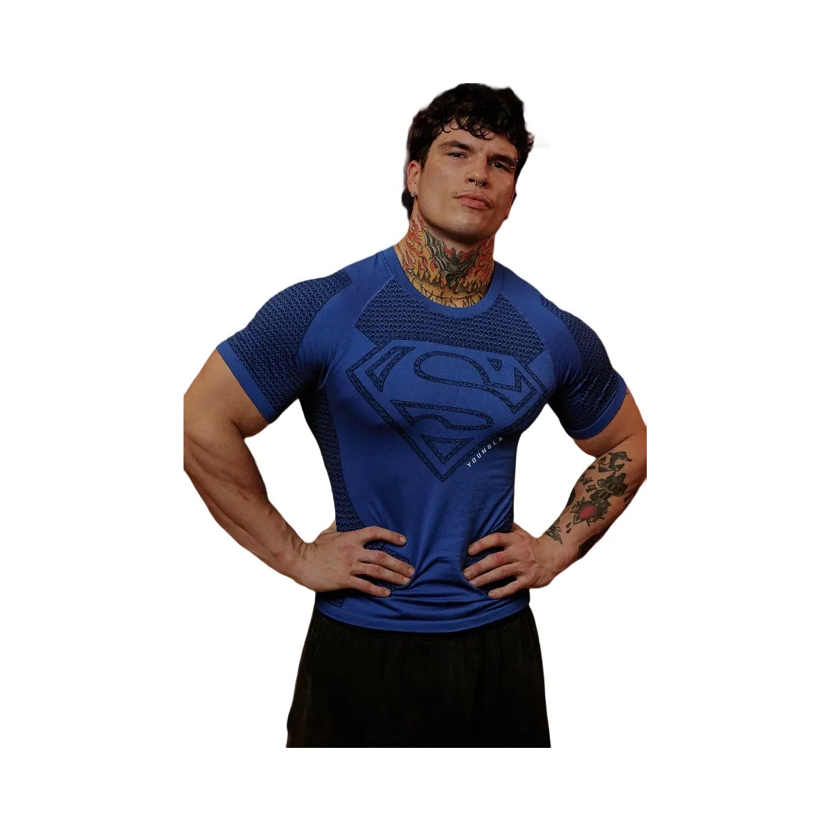 YoungLA Superman Compression Tees 'Blue'