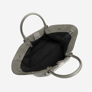 DeMellier The Midi New York stone grey small grain ecru stitching