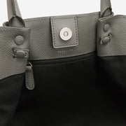 DeMellier The Midi New York stone grey small grain ecru stitching