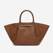 DeMellier The Midi New York tan small grain ecru stitching