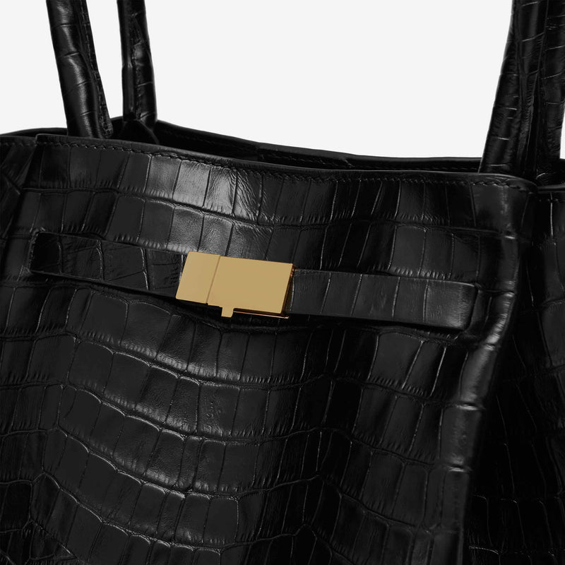 DeMellier The New York black croc-effect