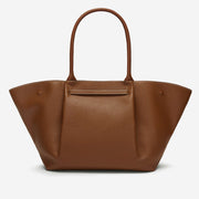 DeMellier The New York tan small grain ecru stitching