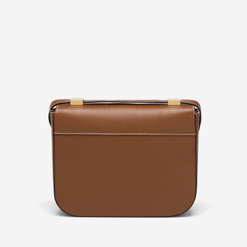 DeMellier The Vancouver tan small grain ecru stitching
