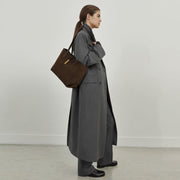 DeMellier The Tokyo Tote burgundy suede & burgundy smooth