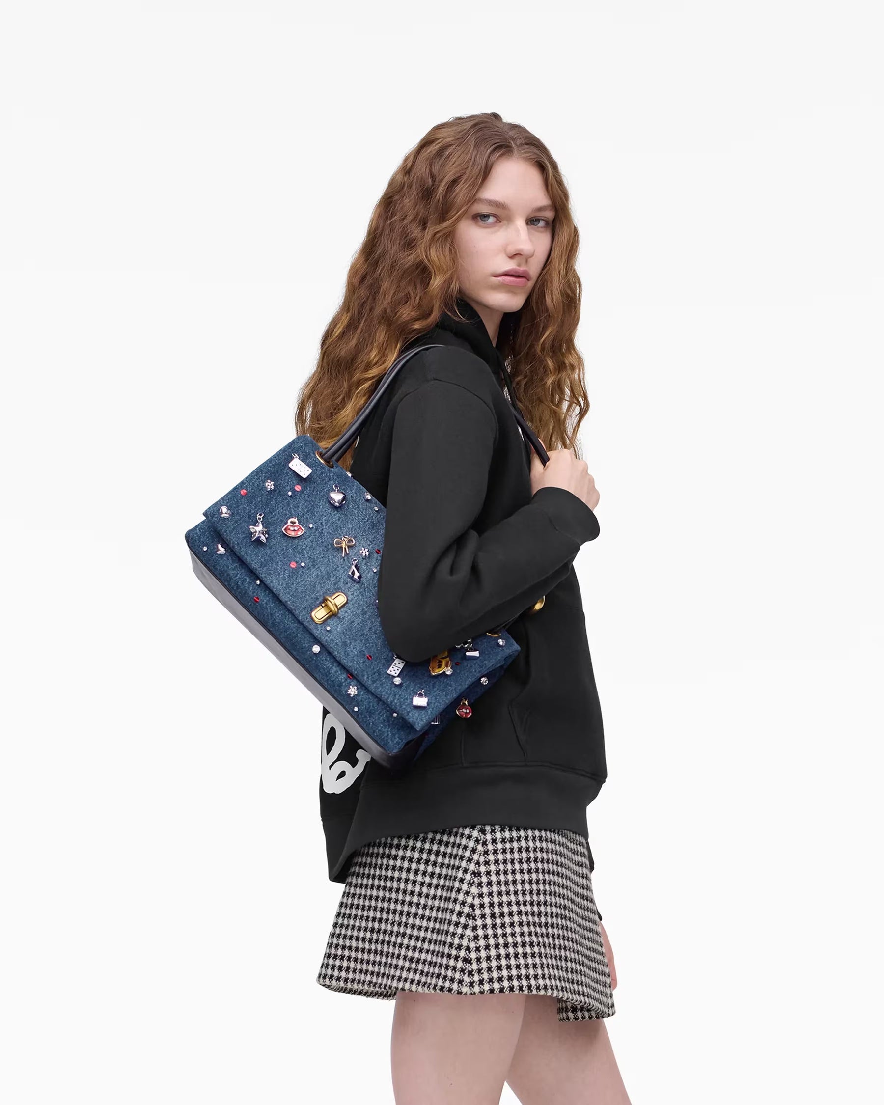 Marc Jacobs Marc Jacobs The Trinket Charm Denim Large Dual Bag Medium Wash Multi Medium Wash Multi
