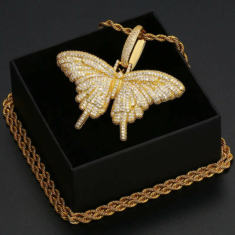 BUTTERFLY ICED OUT PENDANT