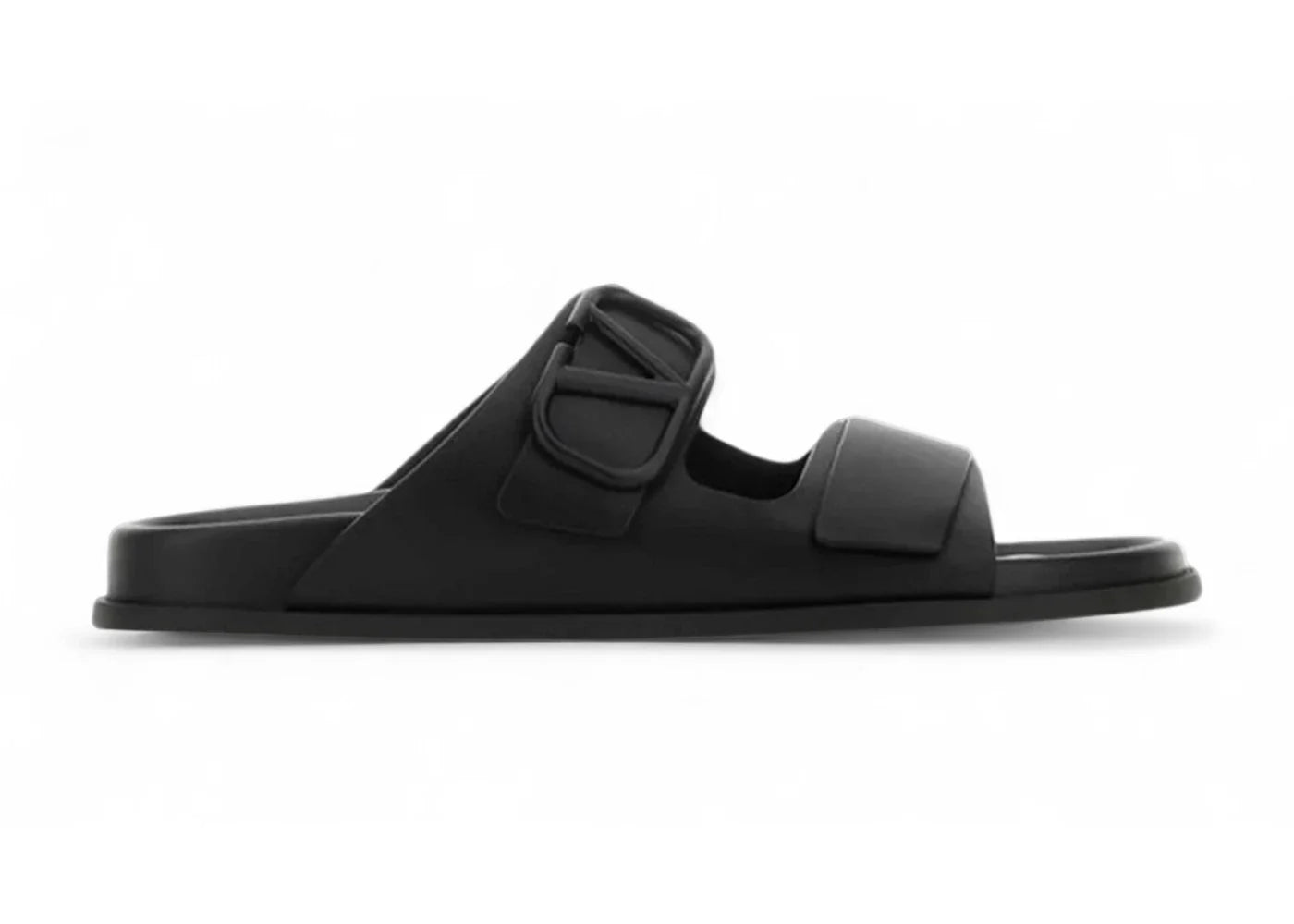 Valentino V Logo Signature Slippers Black