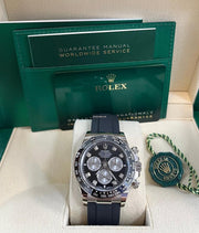 Rolex Black Cerachrom Bezel Black And Silver Diamond Dial Oysterflex Strap 126519 LN