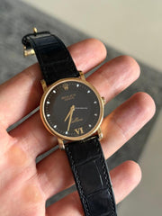 Rolex | Cellini | 5115 | Yellow gold | 32 mm | Crocodile skin | Black | Manual winding
